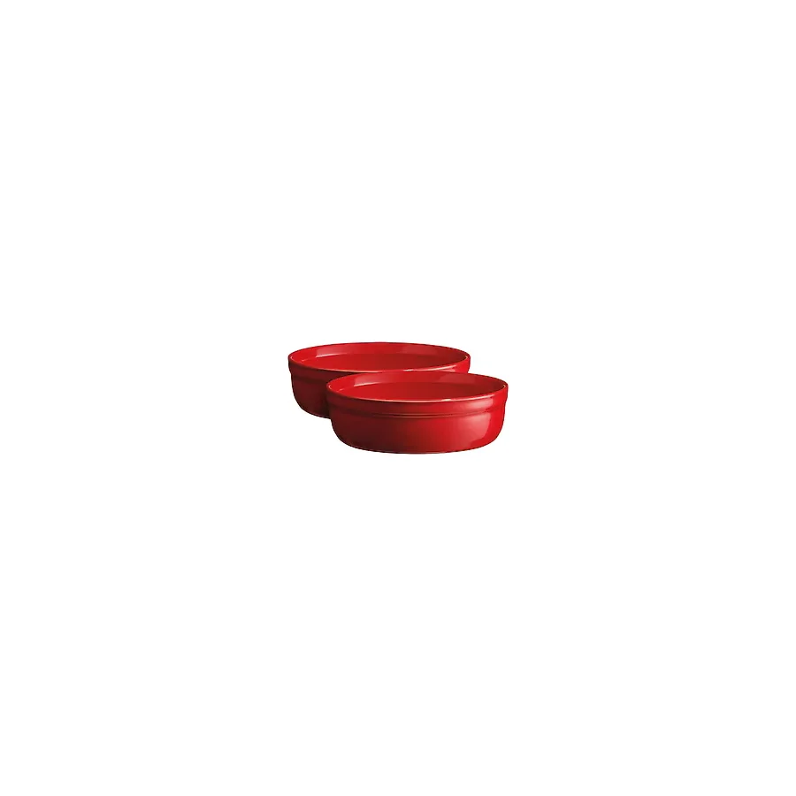 Emile Henry EH344013 Creme Brulee Kırmızı 12 cm Yuvarlak 2'li Fırın Kabı