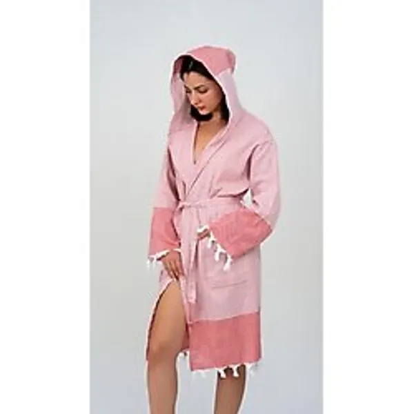 Emillie Hürrem Peştemal Bornoz - 2XL - Kırmızı