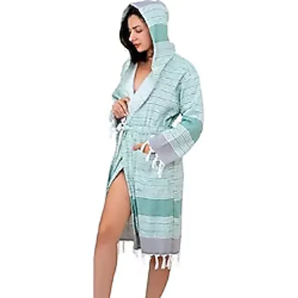 Emillie Mira Havlu Peştemal Bornoz Unisex - % 100 Pamuk - L - XL - Yeşil