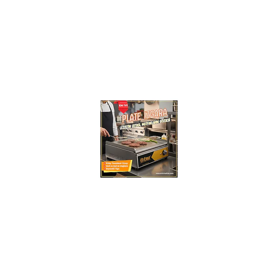 Emir Izgara Plate Izgara Elektrikli 50 Cm Köfte Hamburger Pişirme