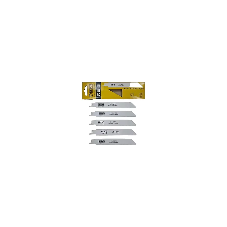 Emka 5 Adet 6 İnç 150 Mm/1.4 Mm Metal Tilki Kuyruğu Testere Ucu