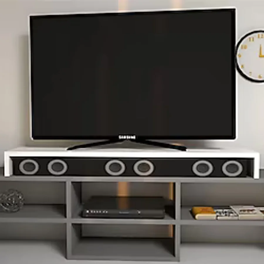 Emkawood Carry Beyaz Monitör Yükseltici Soundbar Stand