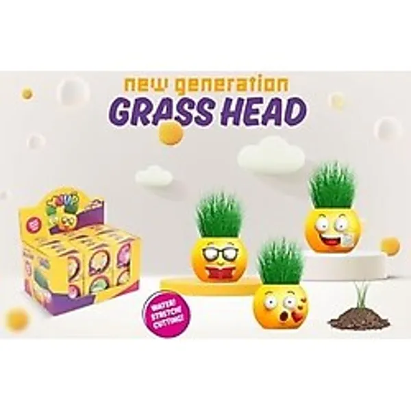Emoji Temalı Çim Adam 6'lı Set - Çocuklar İçin Eğitici Bitki Yetiştirme Kiti - Çok Renkli