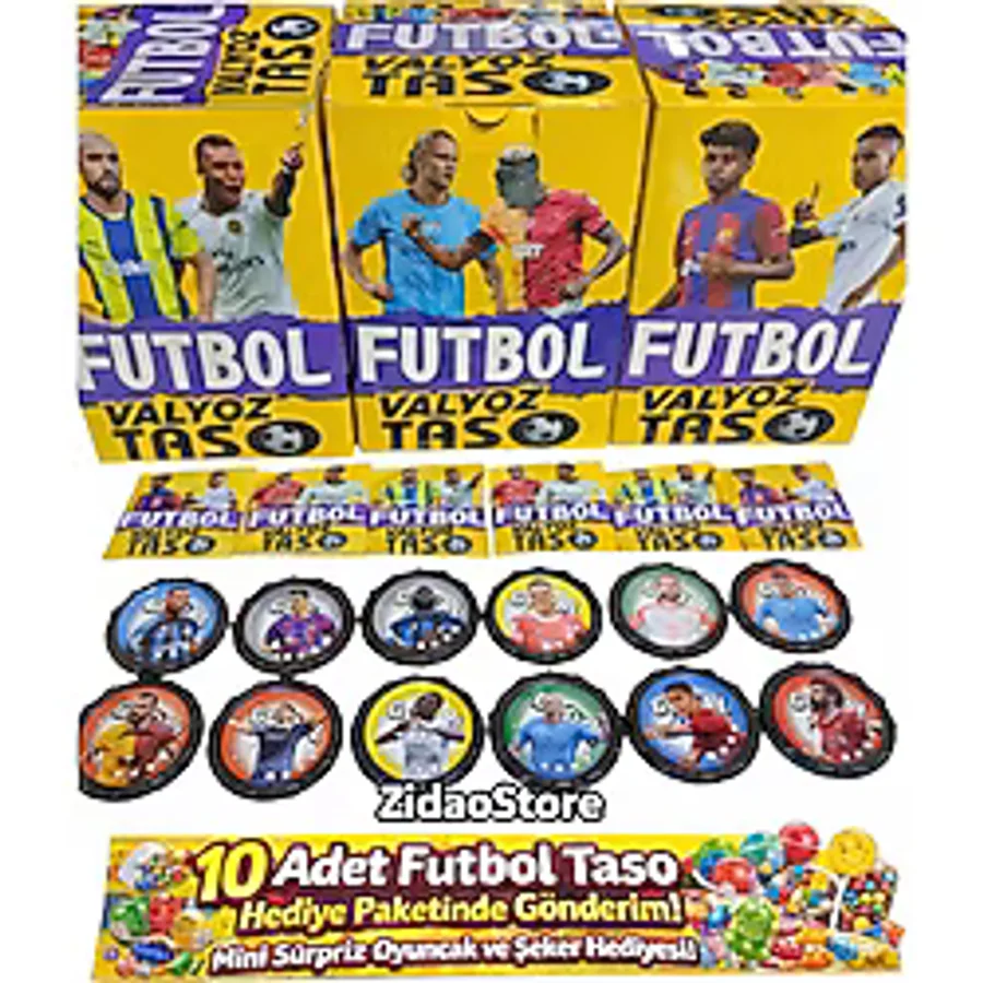 Emrah Gültekin Futbol Valyoz Taso 10 Adet Hediye Paketli Gönderim Mini Oyuncak ve Şeker Hediyeli Özel Set