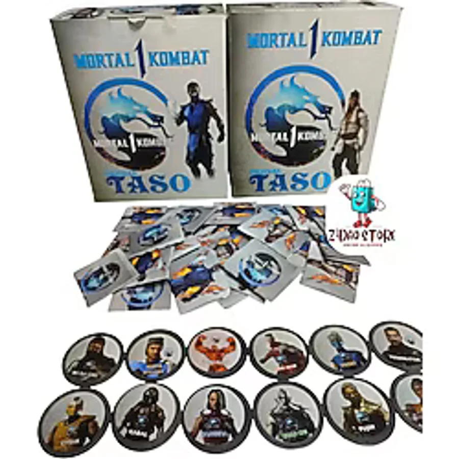 Emrah Gültekin Mortal Kombat Taso Seti 30 Adet Oyun Tasosu Hediye Paketli Mini Oyuncak ve Şeker Hediyeli