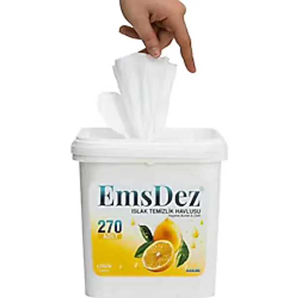 Emsdez Tüm Yüzeylerde Etkili Limon Kokulu Kova Islak Temizlik Mendili 270-400 Yapraklı Yüzey Temizlik Havlusu