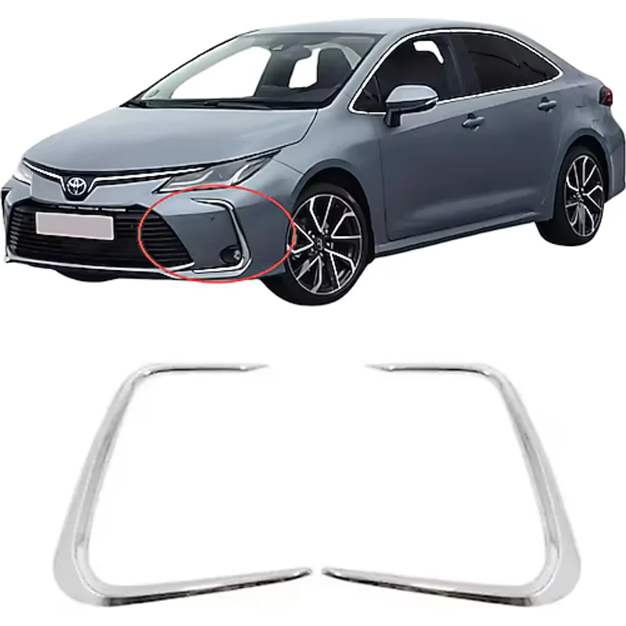 EMTEK Toyota Corolla Krom Sis Farı Çerçevesi (2parça) 2019 Ve Üzeri P.çelik