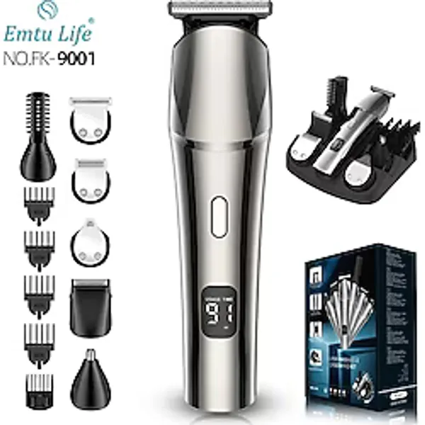 Emtu Life Profosyonel Şarjlı Saç Sakal Tıraş Makinesi Lı-1386-6 In 1 Erkek Bakım Seti fk9001
