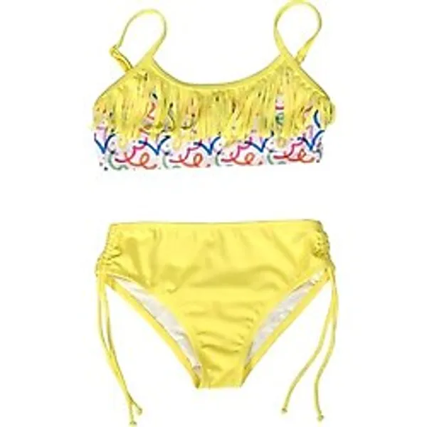 Endeep Kız Çocuk Püskül Detaylı Sarı Bikini Takımı