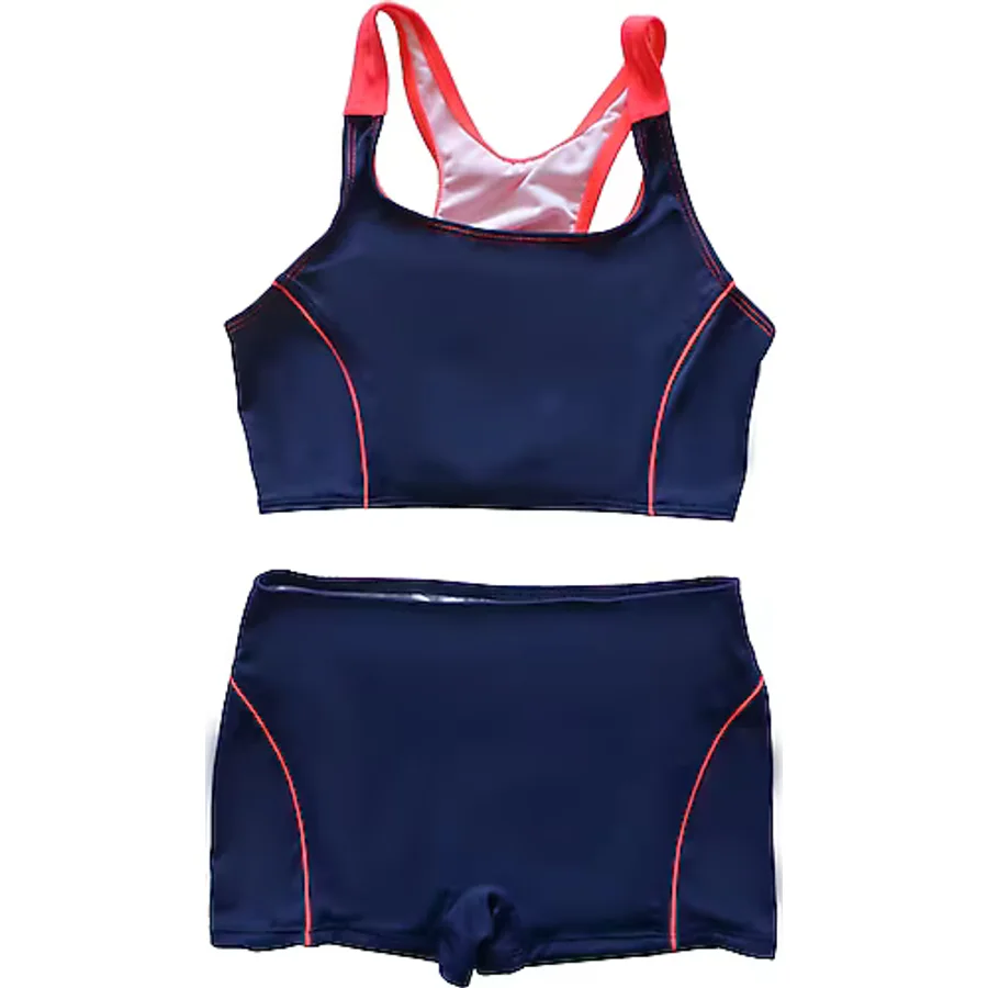 Endeep Kız Çocuk Şortlu Lacivert Yüzücü Bikini Takımı