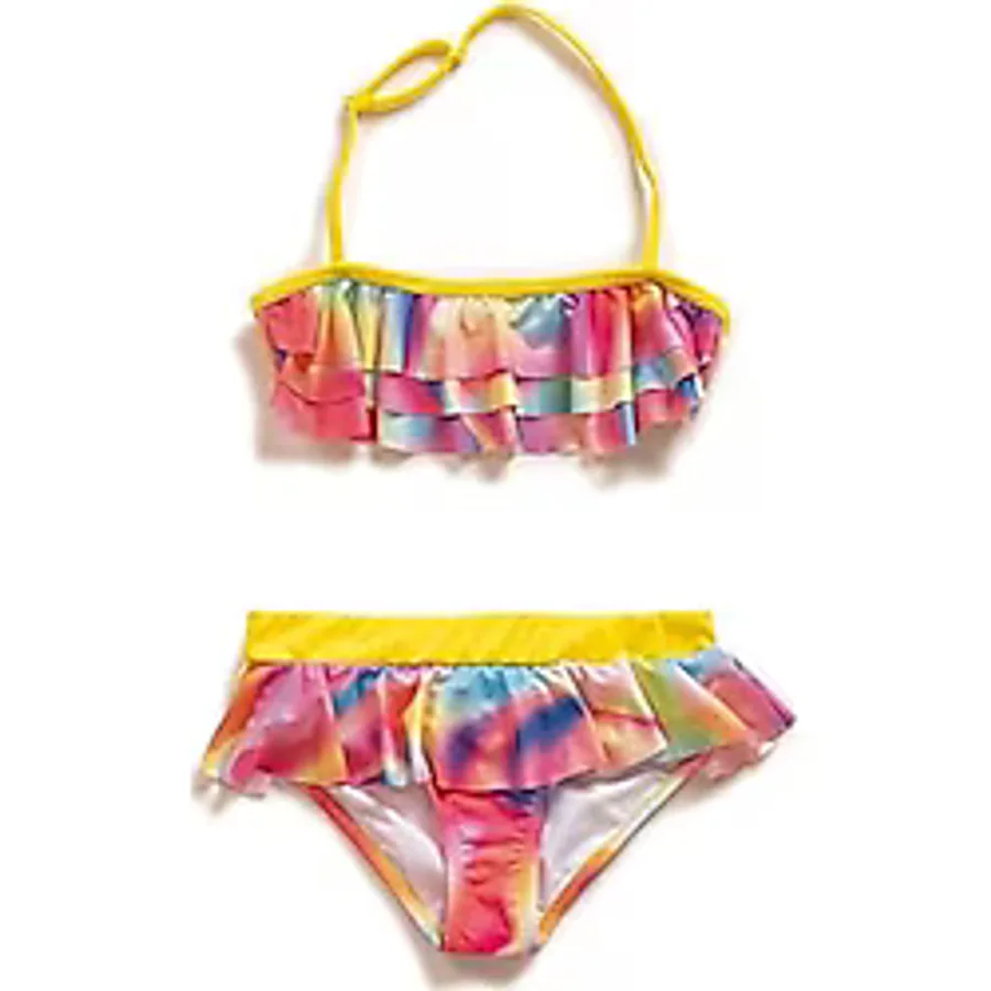 Endeep Kız Çocuk Volanlı Desenli Bikini Takımı