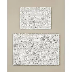 English Home Big And Tiny Kaydırmaz Taban Banyo Paspası Seti 60X90 + 40X60 cm Beyaz