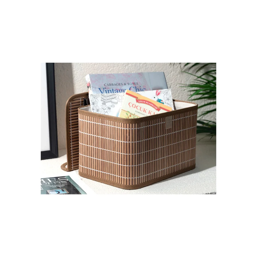 English Home Hardwood Bambu Saklama Kutusu 28X20X18 cm Kahve