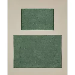English Home Macaroni Kaydırmaz Taban Banyo Paspası Seti 60X90 + 40X60 cm Yeşil