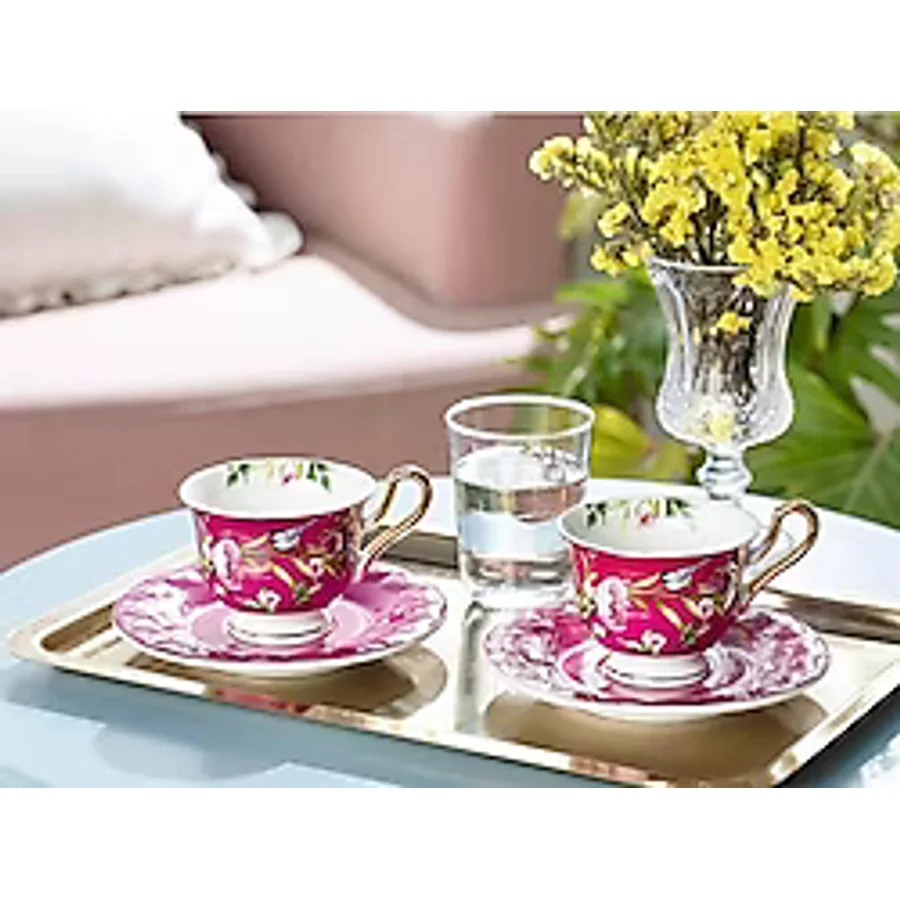 English Home Vanilla New Bone China 2 Kişilik Kahve Fincan Takımı