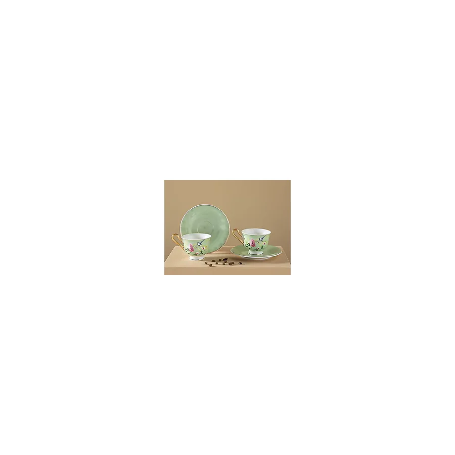 English Home Vanilla New Bone China Açık Yeşil 2 Kişilik Kahve Fincan Takımı