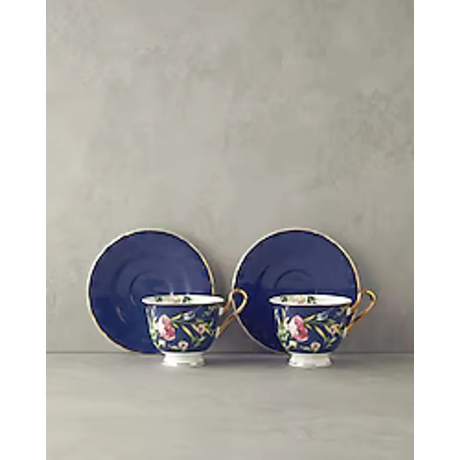 English Home Vanilla New Bone China Lacivert 2 Kişilik Kahve Fincan Takımı