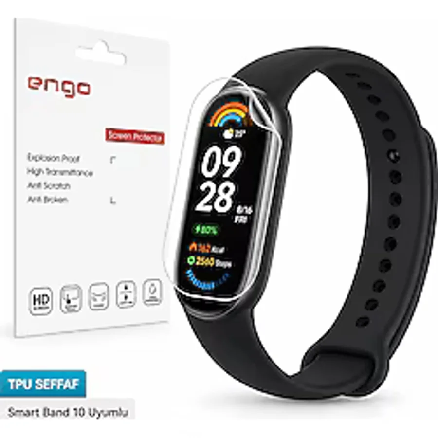 Engo Xiaomi Smart Band 10 Ekran Koruyucu Şeffaf TPU 2'li Set