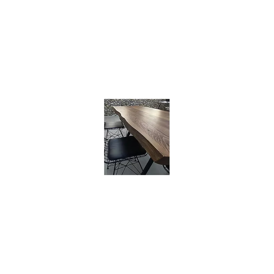 Enjoy Life Tasarım 6 Kişilik Yemek Masası 100X200 Lüx Masa Kütük Masa Vakko Ayak - 80x180