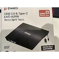 Enkado Ekd-Udvd120 Type-C - USB 3.0 DVD-R-CD-R-RW- Dvd-Rw Ultra Slim Harici Optik Yazıcı Siyah