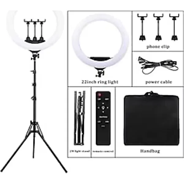 Enshall 22 Inç 56cm 100w Mega Boy Ring Light Led Halka, Kuaför Ve Makyaj Çekim Işığı