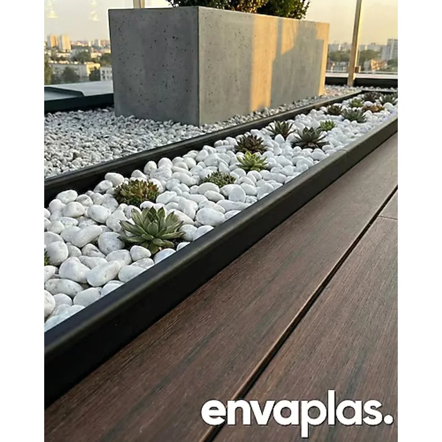 EnvaPlas Profesyonel Bahçe Ekipmanları Pratik Garden Siyah Strong Düz Çim Ayırıcı 10 Mt (4X2,5MT)sınırlayıcı Ayıracı Taş Toprak Bariyeri