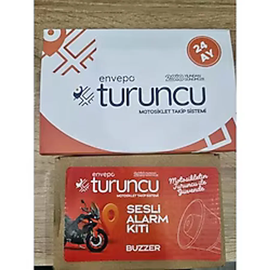 Envepo Turuncu Motosiklet Takip Sistemi 24 Aylık Sesli Alarm Kiti Buzzer ile Güvenli Takip