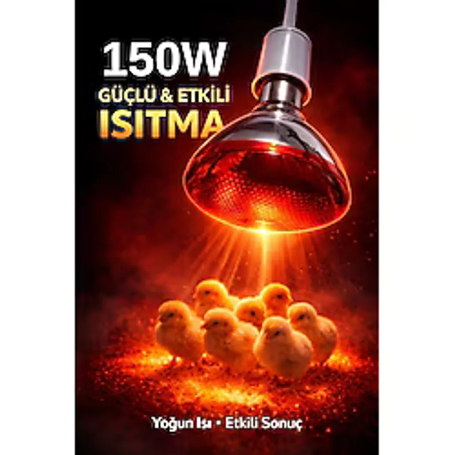 Epilons 150W Isıtıcı Ampul Kırmızı Isı Lambası Civciv Kümes Kuluçka E27 Duy Isıtma Ampulü - 100 - 200 W