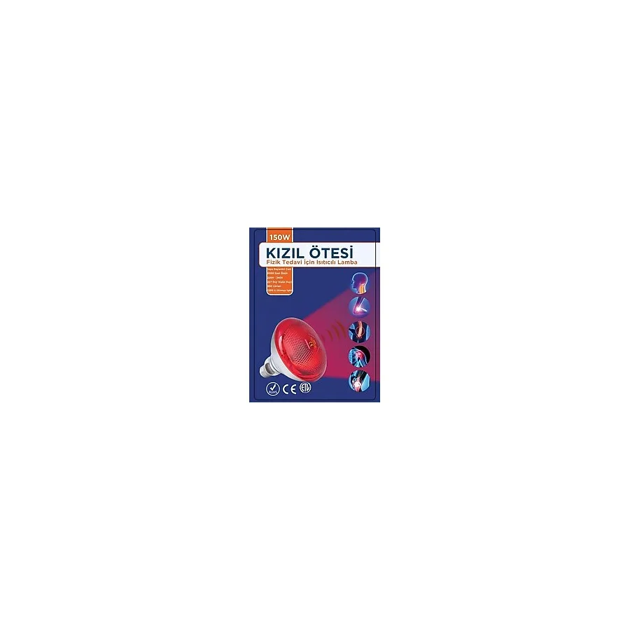 Epilons 150W Kızılötesi (Infrared) Isıtıcılı Fizik Tedavi Lambası (Kırmızı Işık) E27 (Kalın Duy) - 1 - 10 W - Beyaz