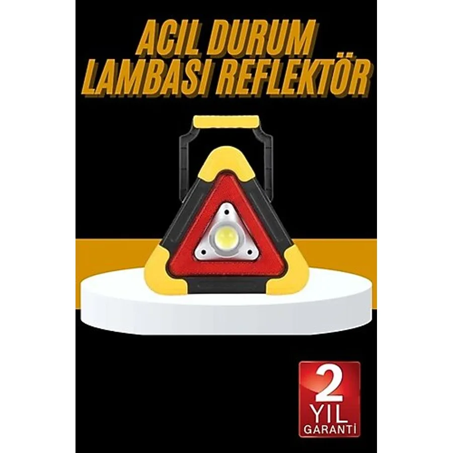 Epilons Reflektör Işıklı Ikaz Lambası Şarjlı Çok Fonksiyonlu Işıklı Üçgen Reflektör - Seçenek