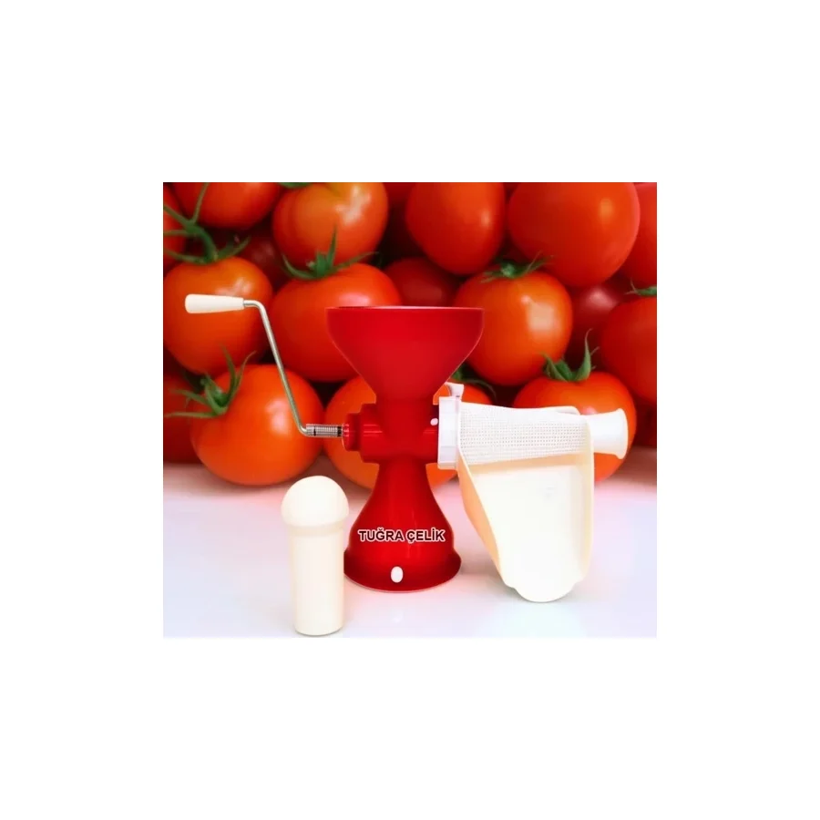 Epilons Tuğra Plastik El Tipi Biber, Domates Püre ve Salça Makinesi - Metal Çevirme Kollu