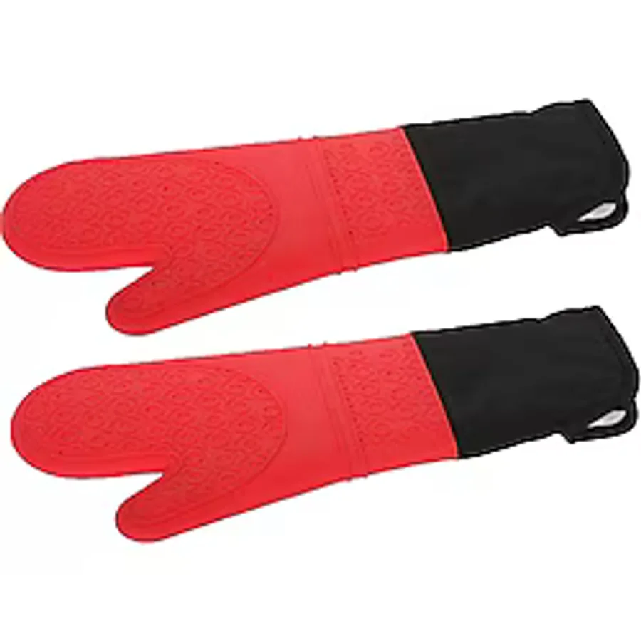 Epinox Ikili Kırmızı Silikon Mutfak Eldiveni - Yanmaz Eldiven 41.5 Cm