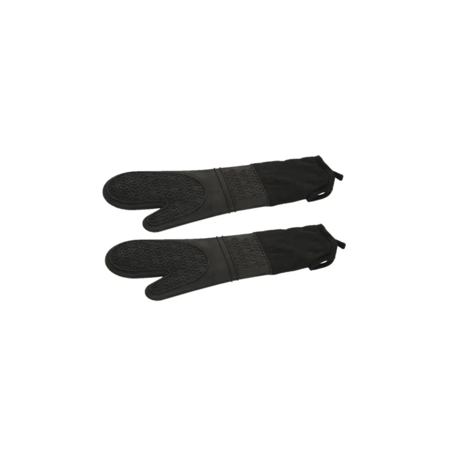 Epinox Ikili Siyah Silikon Mutfak Eldiveni - Yanmaz Eldiven 41.5 Cm