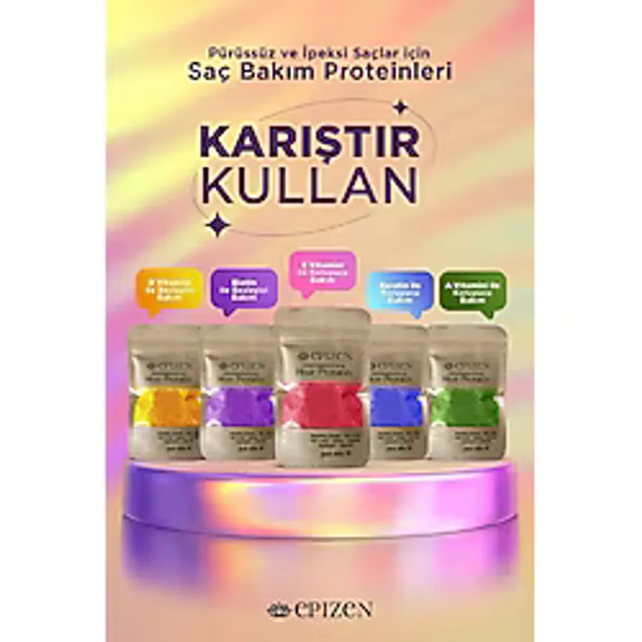 EPİZEN Vitaminli Kokulu Saç Bakım Proteini Seti - Yıpranmalara Karşı Özel Ürün 5x50gr