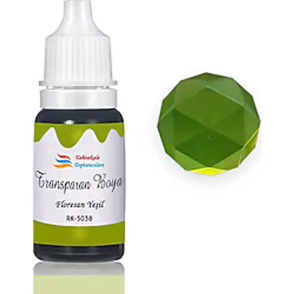 Epoksi Reçine Transparan Boya Pigment Şeffaf Epoksi Boyası 20 ML Floresan Yeşil - 5038