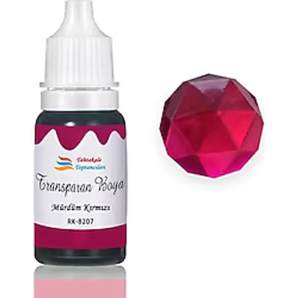Epoksi Reçine Transparan Boya Pigment Şeffaf Epoksi Boyası 20 ML Mürdüm Kırmızı - 8207