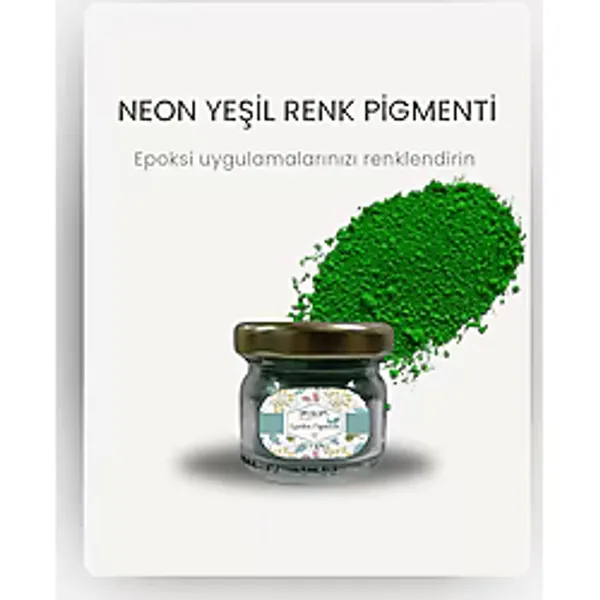 Epoksi Renk Pigmenti Neon (Fosforlu) Yeşil Toz Pigment Boya 10 gr