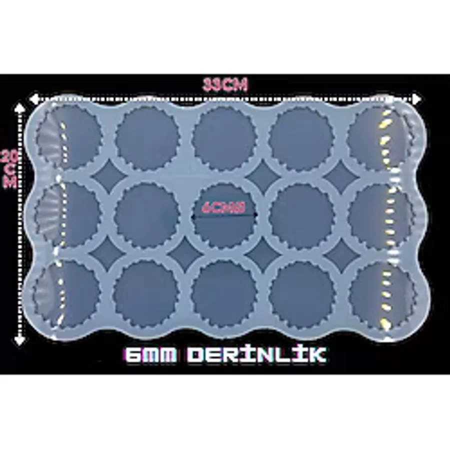 Epoksikalipmarketi Epoksi Silikon Magnet Kalıbı 15'li Geode Stil 2