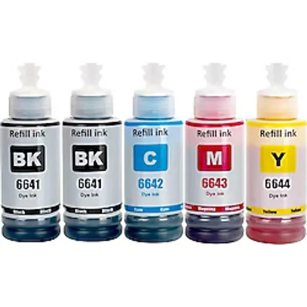 Epson Ecotank ET-2600, ET-2650 Yazıcı Uyumlu +1 Siyah'lı Epson C13T66414A (T6641) (664) 4 Renk Muadil Mürekkep Seti - Siyah - Mavi - Kırmızı - Sarı