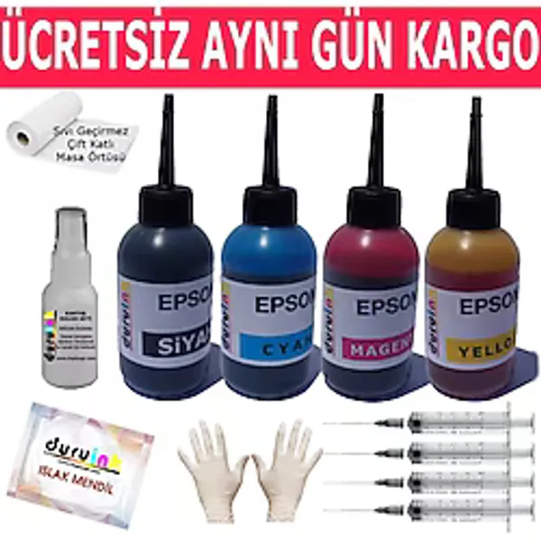 Epson Sx110 Sx115 Sx218 4X100ml Muadil Mürekkep Seti Duruınk 4 Renk Kartuş Dolum Mürekkebi