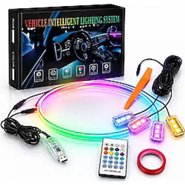 Eraks Car Accesories 120 cm Iç Ambiyans ve Ayak Altı LED Uygulama Kontrollü ve Kumandalı 12V&24V İçin Uyumludur. - 001-Renkli
