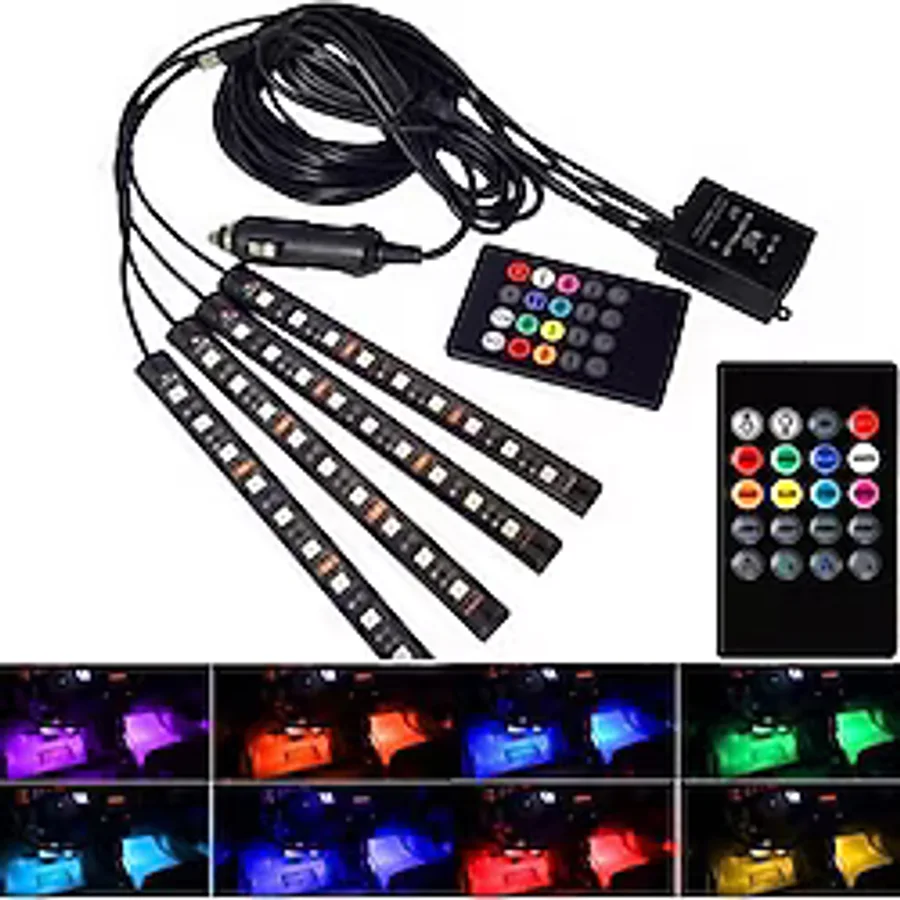 Eraks Uzaktan Kumandalı LED Araç Içi LED Ayak Altı LED Sese Duyarlı LED Müziğe Duyarlı LED