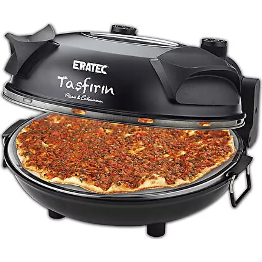 Eratec PM-27 Taş Fırın Seti Siyah Lahmacun ve Pizza Pişirme Makinesi