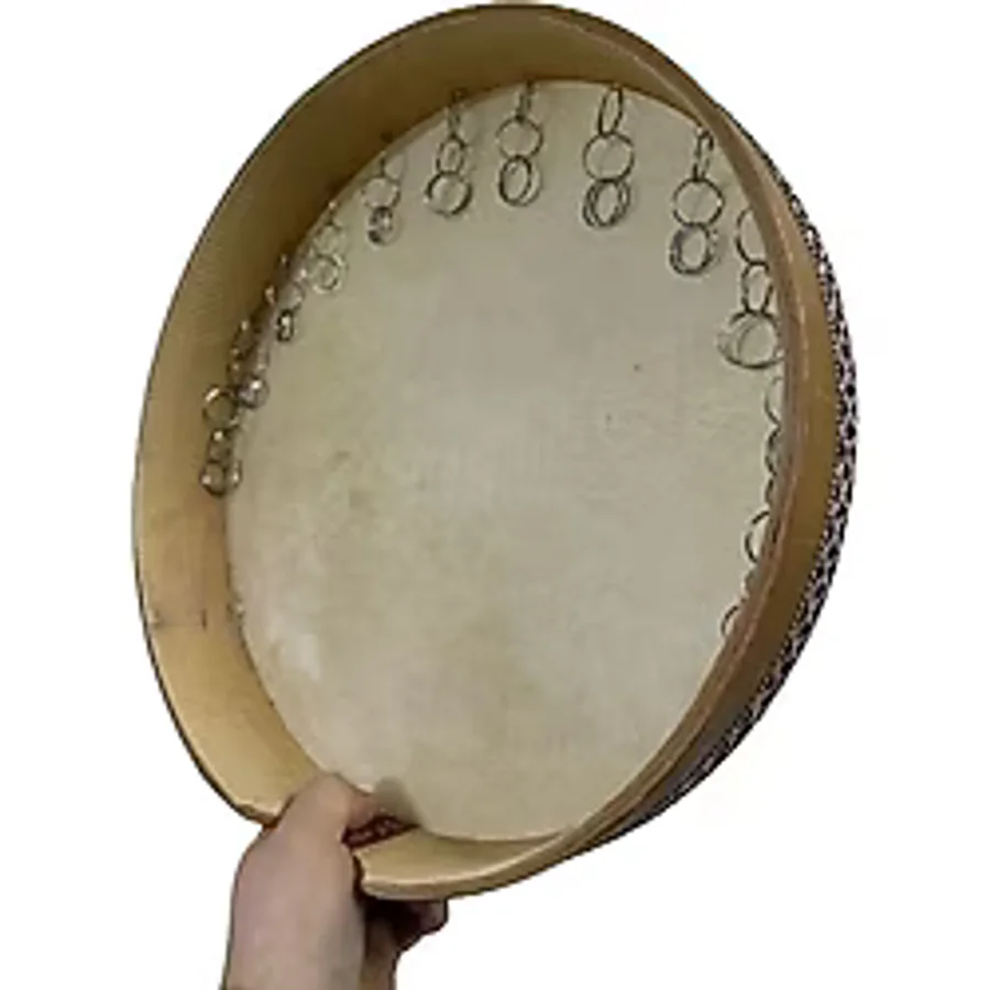 ERBANE BENDİR HALKALI HAYVAN DERİLİ 38 CM KALİTELİ KEÇİ DERİSİ