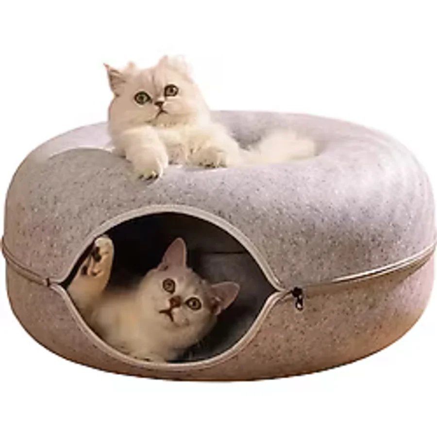 Eren Hobi KEDİ EVİ Büyük Boy Yerli üretim Kalın Keçe 60X28cm - Açık Gri