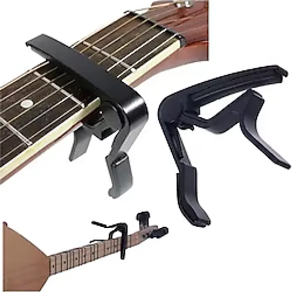 Erga Müzik Gitar Ve Bağlama İçin Metal Kapo (Kelepçe) - Siyah Capo