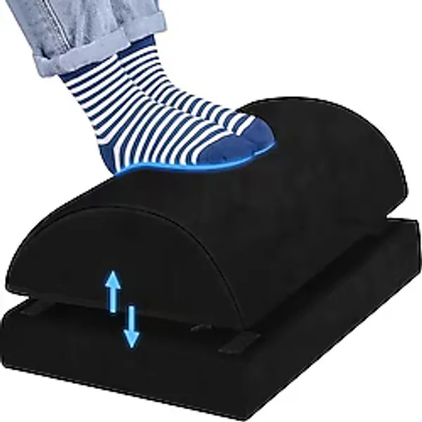 Ergonomik Visco Ayak Minderi, Oyun Koltuğu ve Ofis Koltuğu İçin Anti Alerjen Ayak Yastığı, Ayak Koyma Yeri Taburesi, Çok Amaçlı Rahatlatıcı Yarım Silindir Iki Parça Masa Altı Ayak Desteği