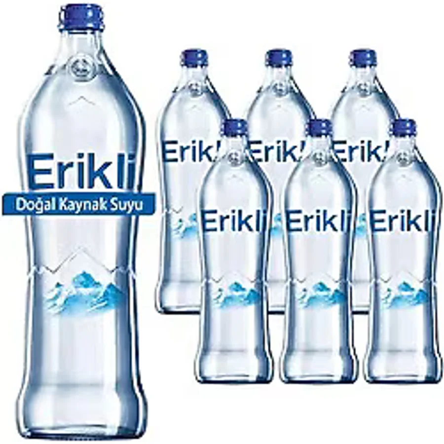 Erikli 0.75 lt 6'lı Paket Cam Şişe Dağal Kaynak Suyu