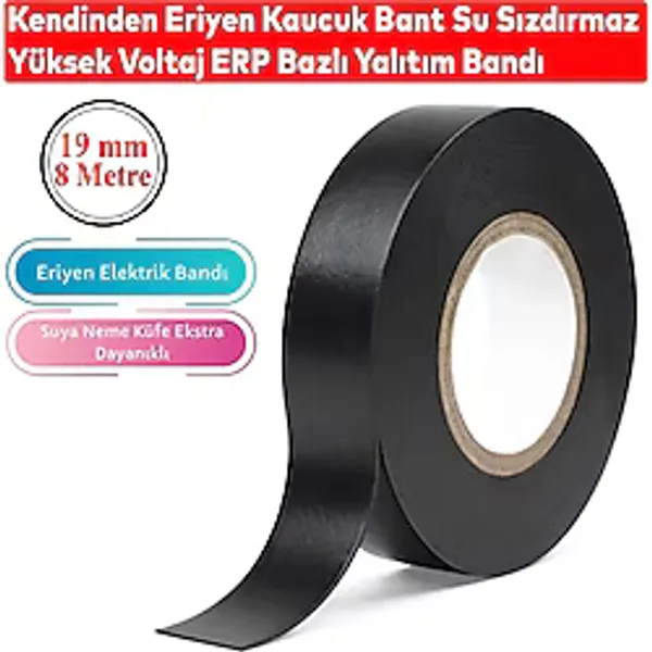 Eriyen Bant Elektrik Elektrikçi Bandı Kablo Bantı Su Geçirmez Su Altı Yapışkanlı Kauçuk Su Yalıtım