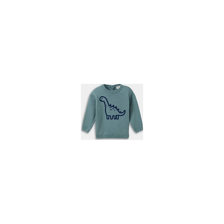 Erkek Bebek Regular Fit Dinazor Baskılı Kazak